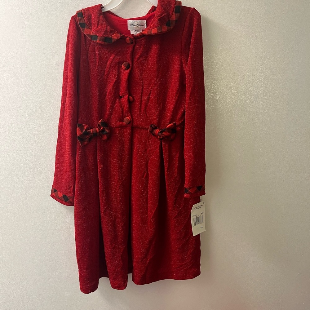 Rare edition girls red button up top